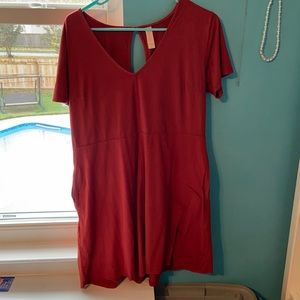 Altar’d State velvet burnt orange dress.